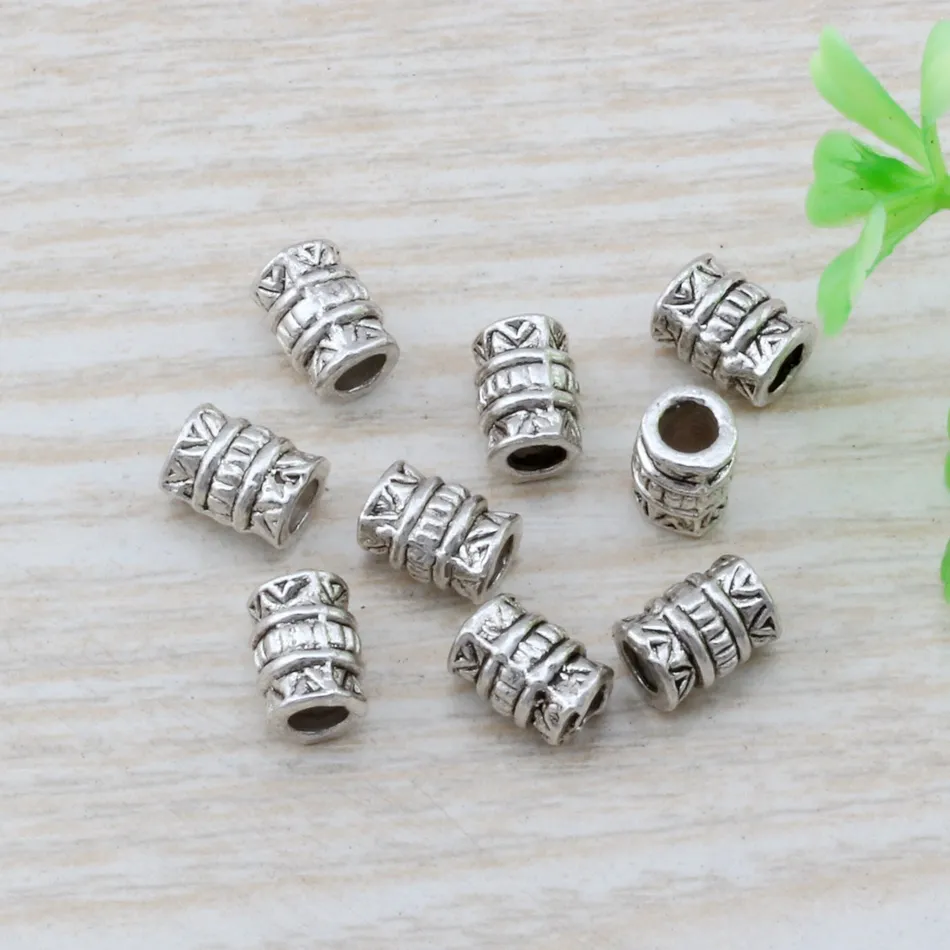 MIC Antique Silver zinc alloy Aztec Tube Beads Spacer 7x5mm DIY Jewelry D108415608