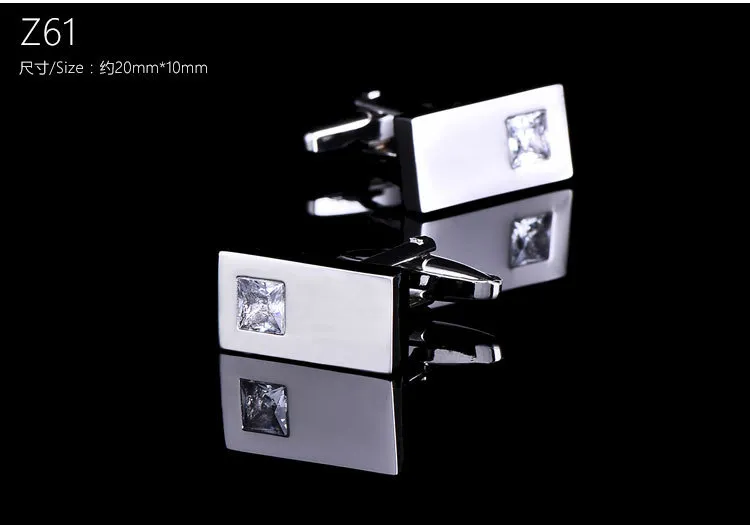 Luxury Silver Cufflinks Olika stilar Skjorta manschettlänkar för män Nya varumärkeskristaller bröllop manschettlänk gåva för fäder dag8043782