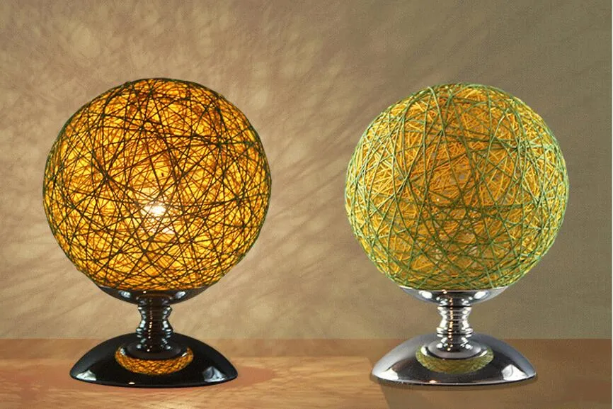 Modern Art Deco LED Round Shape Cotton Lamp Shade Colorful Table Lamps for Home Hotel Room Decor