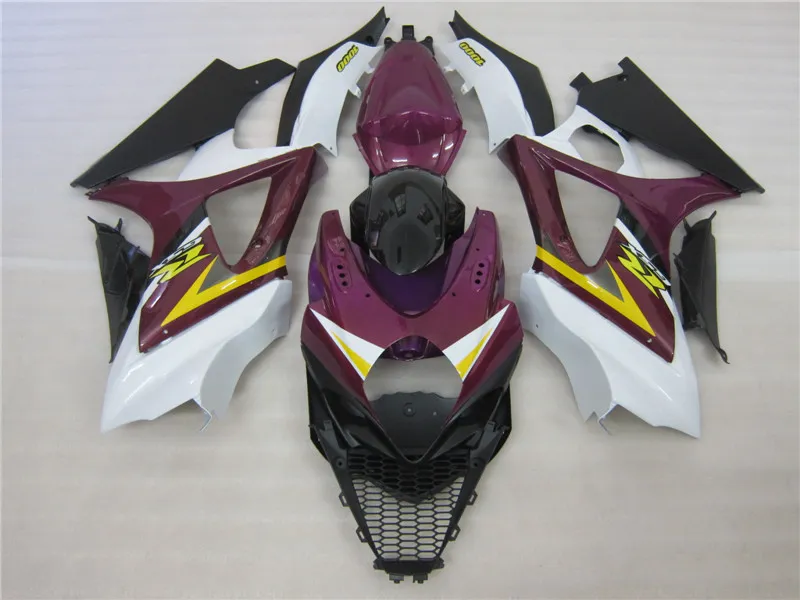 Full ABS plastic mold fairing kit for Suzuki GSXR1000 07 08 purple white black fairings set GSXR1000 2007 2008 OT38