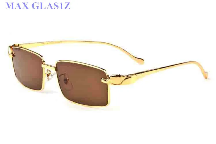 Neue Modesport -Sonnenbrille für Frauen Herren Gafas Full Randless Black Clear Objektiv mit Leopard Gold Metal Legs Buffalo Horn Brille 6509897