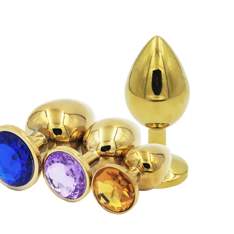 3 Size Willekeurige ColorsMetal Mini Anale Speeltjes Butt Plug Booty Kralen RvsCrystal Sieraden Seksspeeltjes2735318