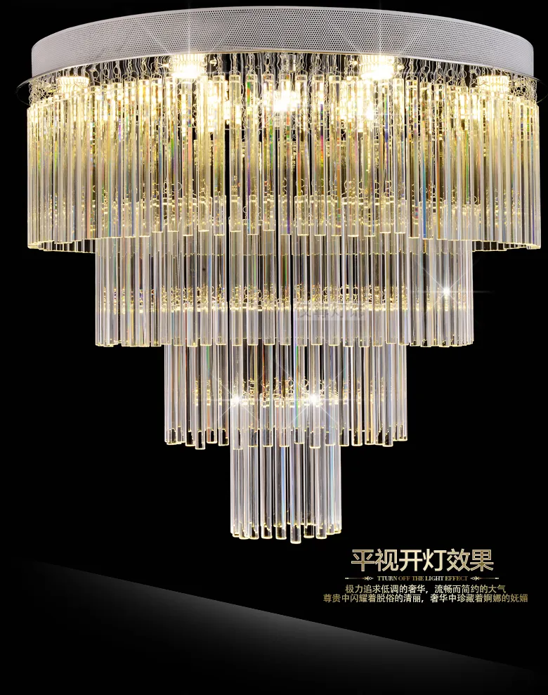 Américain K9 Lustres En Cristal LED Lustre Moderne Luminaire Multi Cercles Maison Éclairage Intérieur el Hall Lobby Parlour Cr288e