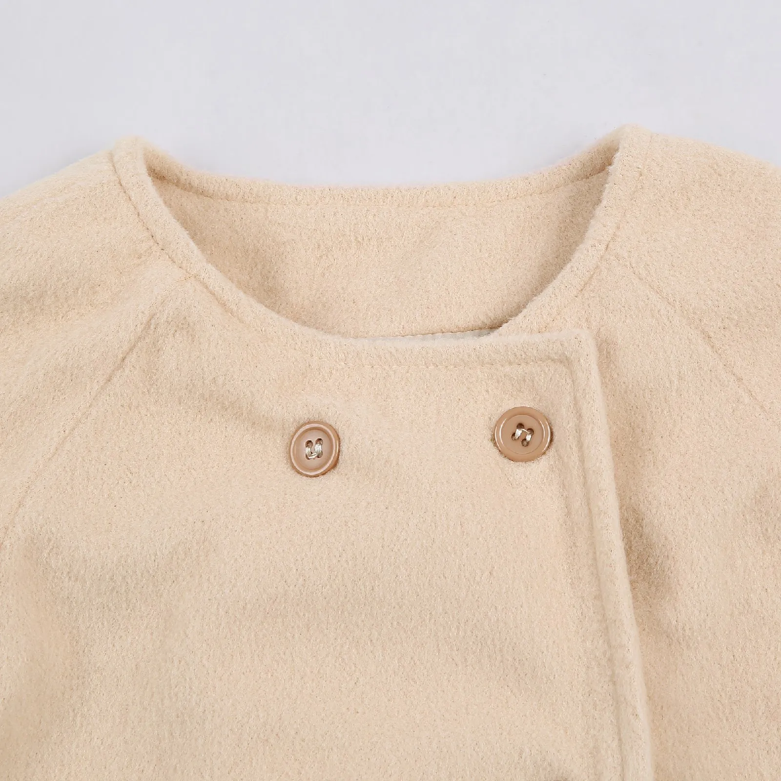 Ins Baby Girls Woolen Outwear Kids Winter Warm Coat Spädbarn Cloak 4 Färger C2975
