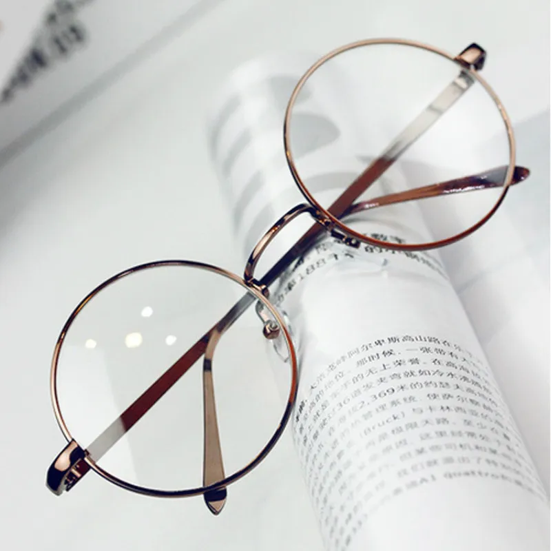 Großhandel - ANEWISH Vintage Brillen Brillengestell Frauen Runde Metall Optische Lesebrillengestell Männer oculos feminino de grau