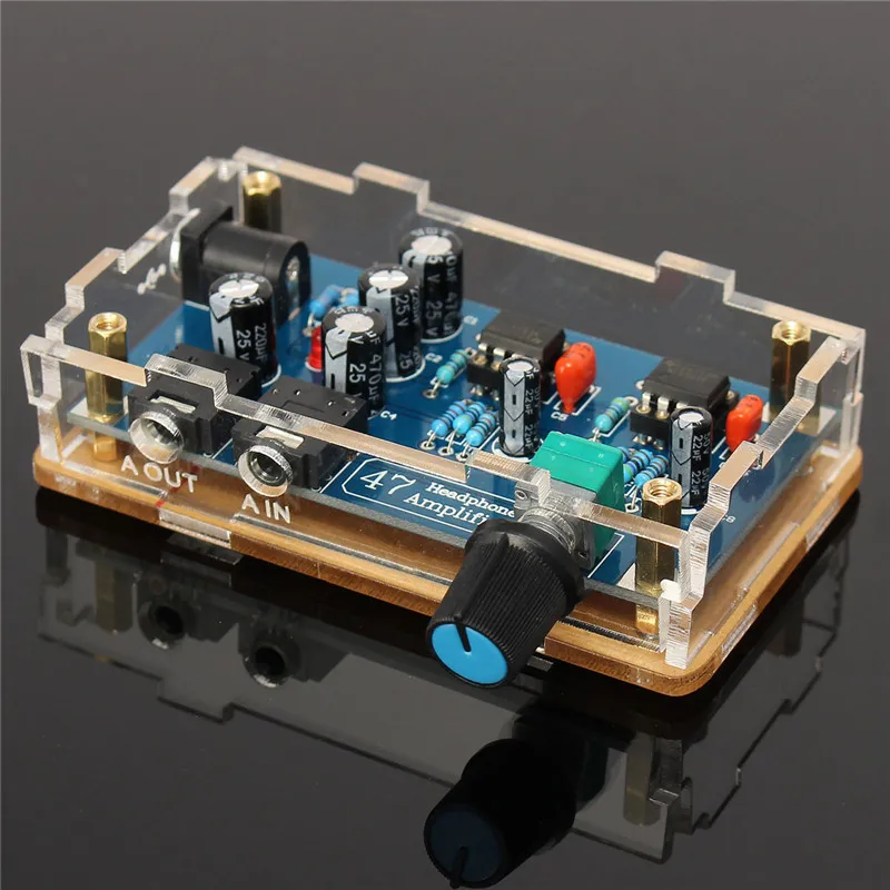 Freeshipping Single Power Supply Draagbare HIFI Hoofdtelefoon Amplifier PCB AMP DIY Kit voor DA47 Oortelefoon Accessoires Elektronische onderdelen