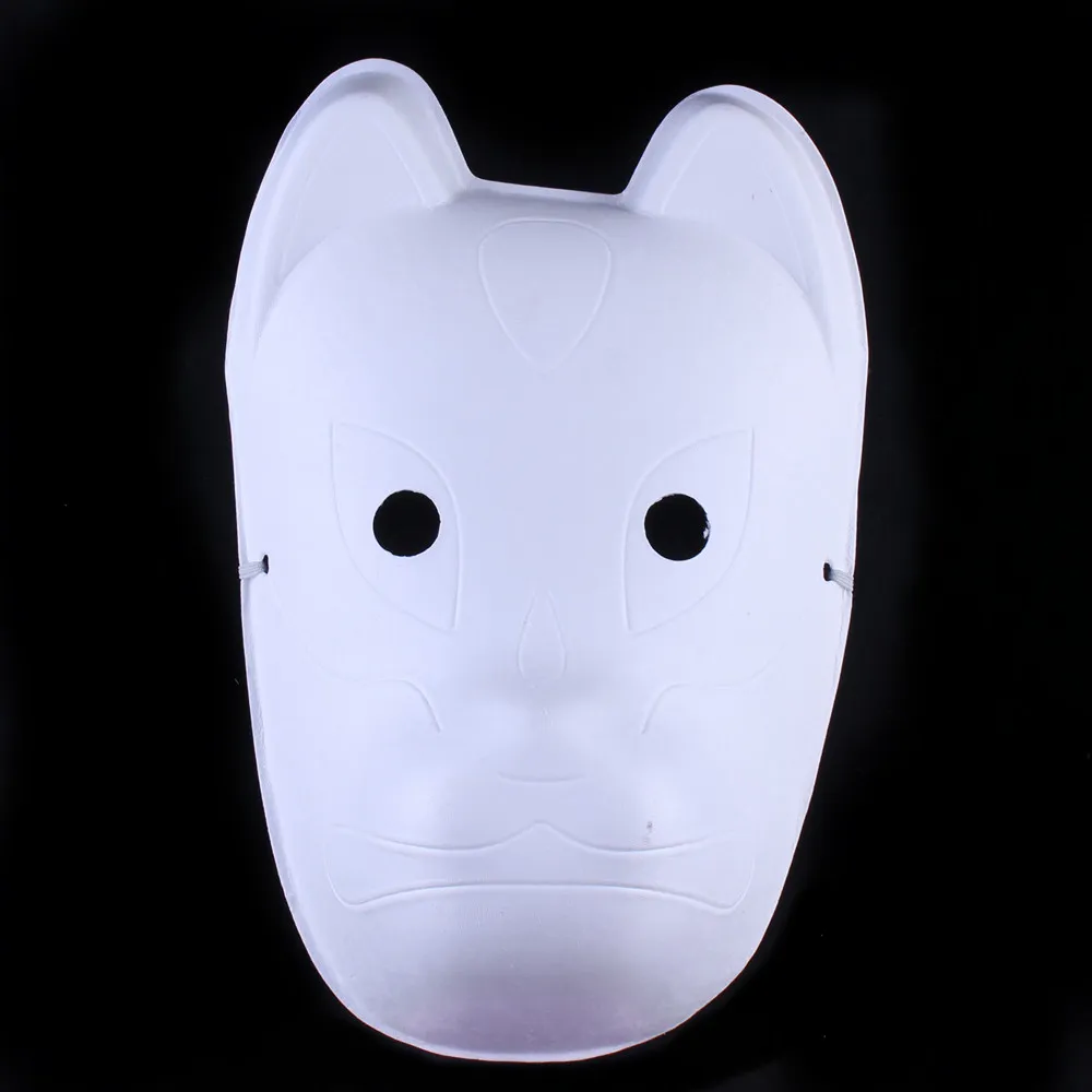 Full Face Cat Blank Masquerade Mask Vanlig Vit Pappersmassa Vuxna Kvinnor DIY Konstmålning Party Masks 10st / Lot