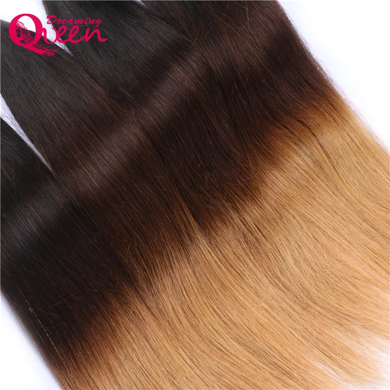 Ombre Hair Extensions Brazylian Prosty Weave #1B 4 27 Honey Blonde Ombre Kolor Brazylijskie Virgin Human Hair Bundles 3 szt.