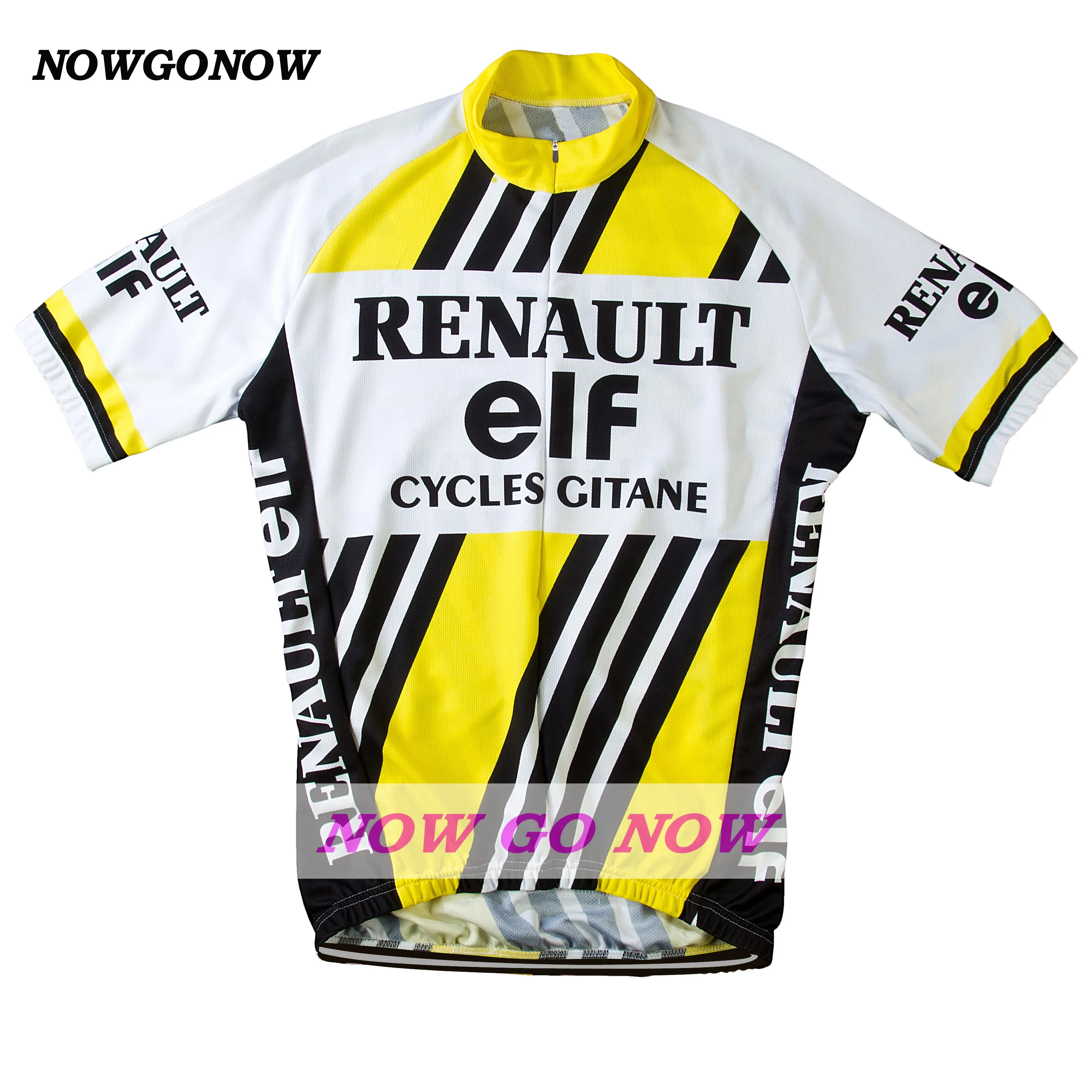 maglia ciclismo personalizzata 2017 elf giallo abbigliamento uomo abbigliamento bici nowgonow Retro Jersey estate pro racing ropa ciclismo mtb road bicicleta cool