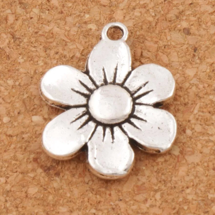 6-petalo Del Fiore Del Distanziatore di Fascino Perline 100 pz/lotto Argento Antico Pendenti In Lega di Gioielli Fatti A Mano FAI DA TE L338 17x21.6mm