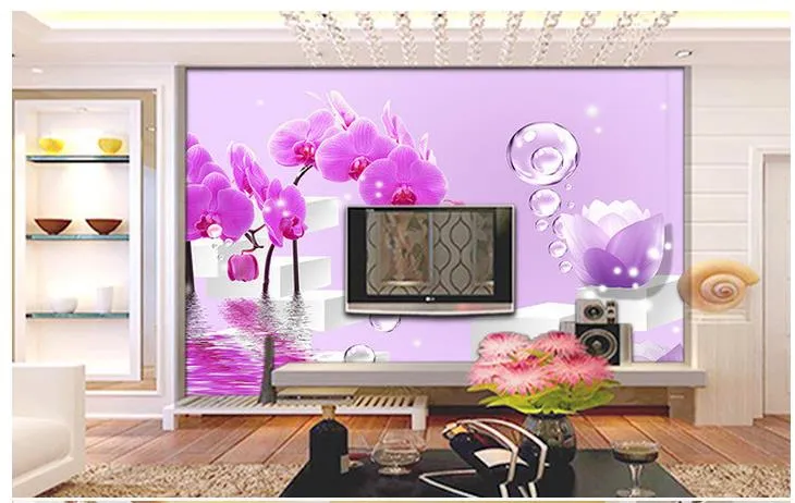 Phalaenopsis 3D TV fundo mural papel de parede 3d papel de parede 3d papéis para tv pano de fundo