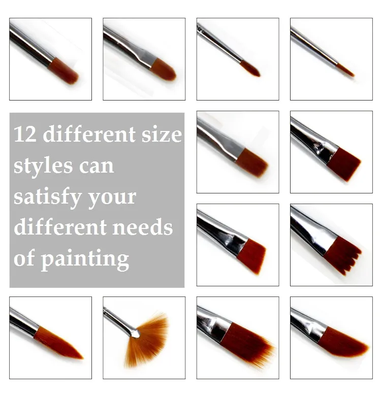 12-Packed pens for canvas painting art, painting tool watercolor pen with wnylon hair, for acrylic oil painting beginner's tools