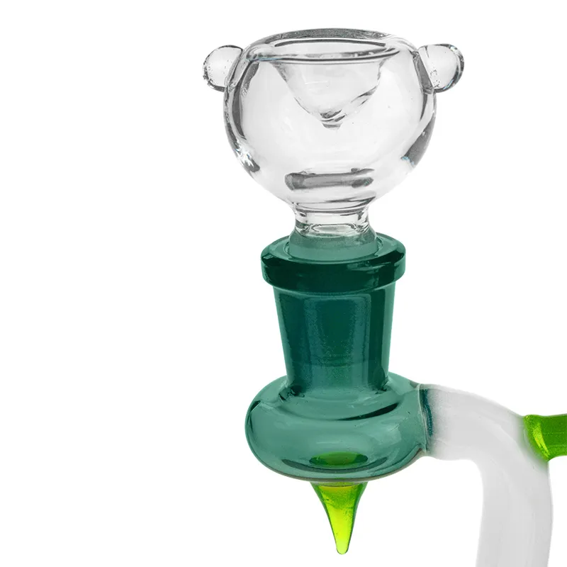 Novedoso diseño de vidrio bong pipa para fumar Tubos de agua de vidrio Bongs Reciclador doble Bong 8.6 pulgadas 14MM Junta