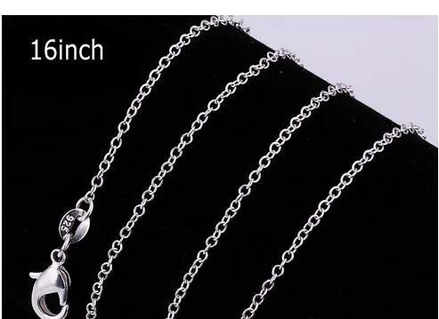 100st Lot 925 Sterling Silver Rolo O Chain Halsband smycken 1mm 16 '' - 24 '' 9252631