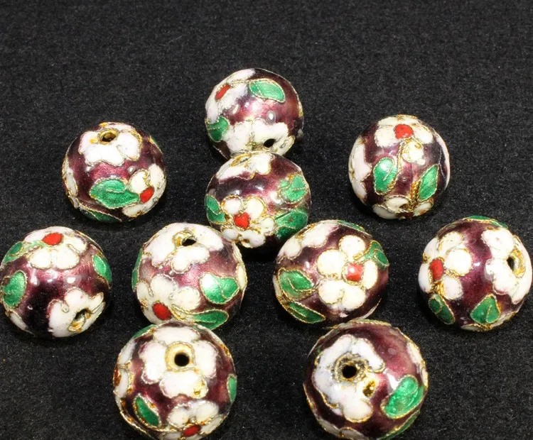 16mm Cloisonne Emaille Perlen Bunte Filigrane Echte Runde Lose Spacer Perlen Für DIY Schmuck Armband Handwerk Charms Cloisonne Perlen