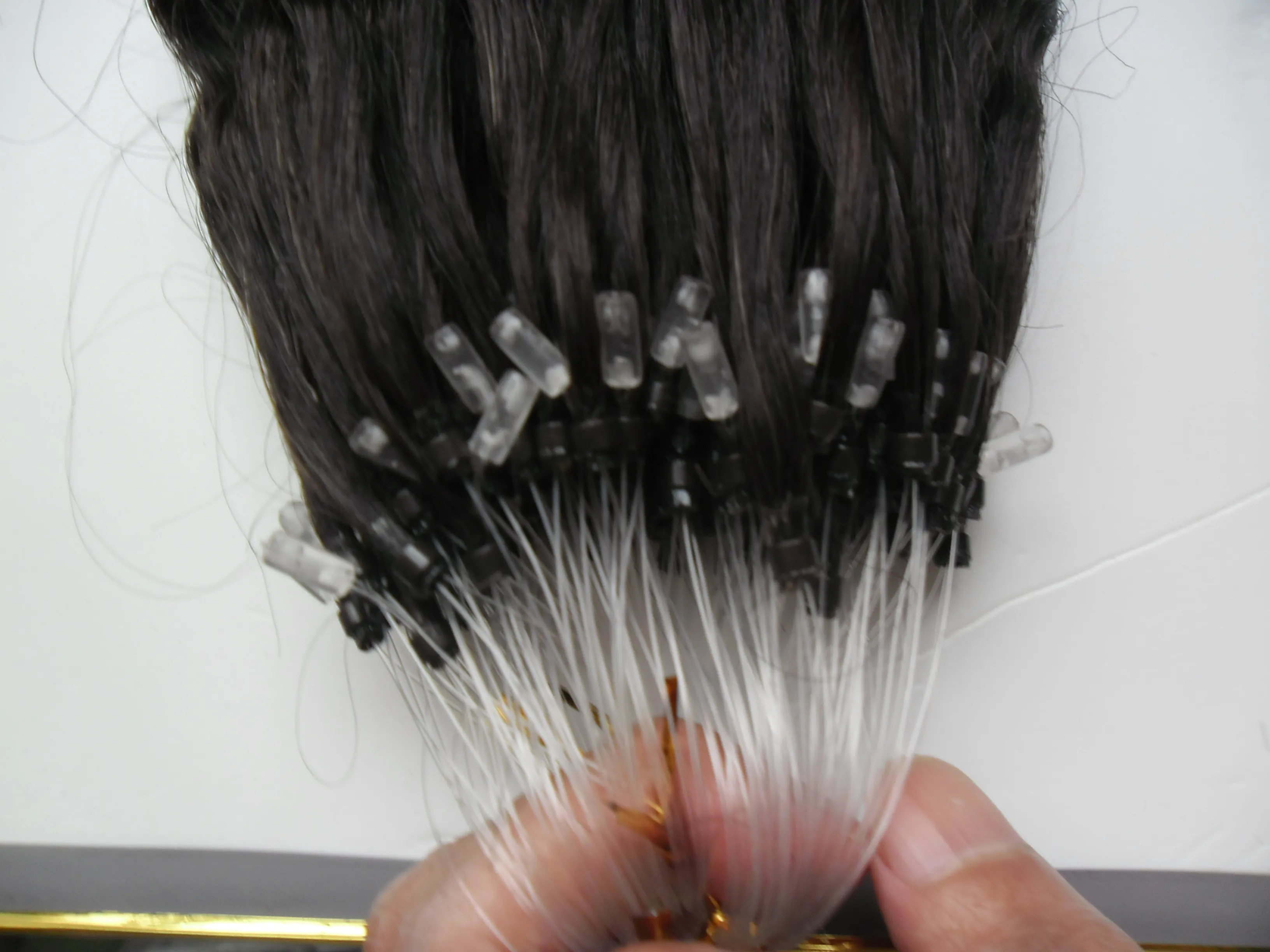 Micro Loop Hair Extensions 100g Straight Black Human Hair Micro Link ...