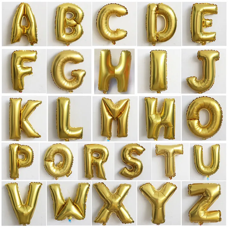 Shinning Gold Color Alphabet Letters Number Foil Balloons Diy Balloons Birthday Party Wedding Decoration Balloons Party Supplie6234746