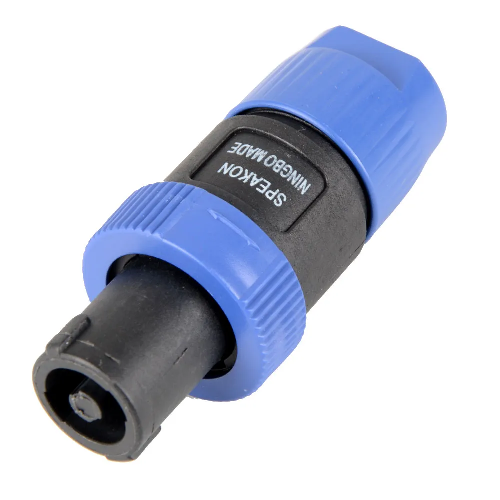 2 peças Speakon NL4FC azul plugue macho de 4 pinos conector de cabo de áudio compatível G00344