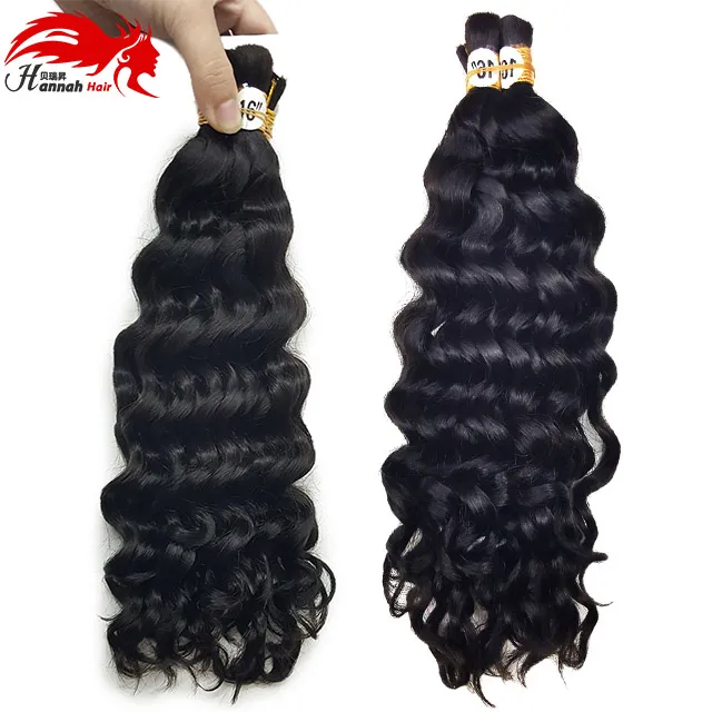 Brazilian Remy Hair 3bundles 150g Human Virgin Hair Braids Bulk Deep Wave No Weft Wet2604