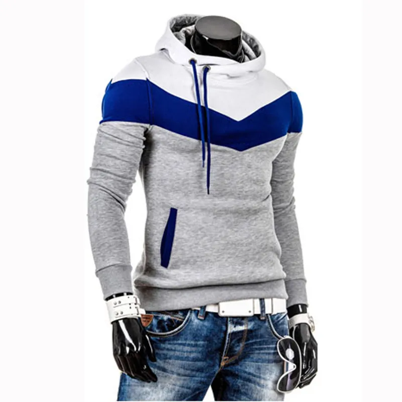 Hoodies moda homens streetwear 2016 designer Casual Hoodie camisola de manga comprida com capuz casaco slim Fit Patchwork outono pullover moletom com capuz