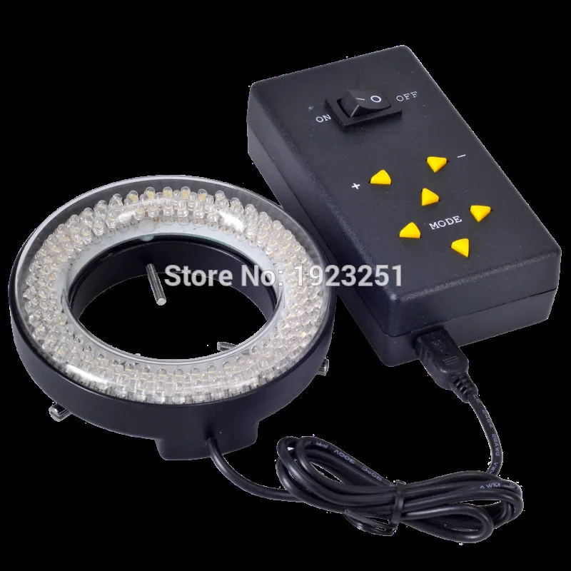 Illuminateur de lumière annulaire pour microscope 144 LED, avec puissance de contrôle à 4 zones + variateur pour la vision de la machine stéréomicroscope, livraison gratuite