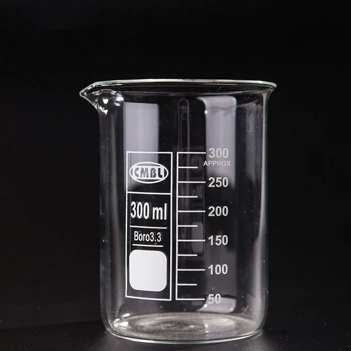 Hela 300 ml glasbägare 3 3 Borosilikat Glass Lab Glasvaror Låg form Klar och tjockt välkomnande för att jämföra andra S'2903