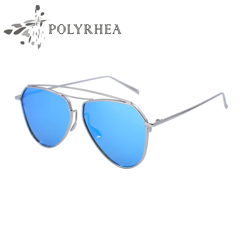 Klassische HD-polarisierte Sonnenbrille, hochwertiger Metallrahmen, Vintage, unregelmäßiger Spiegel, Herren- und Damen-Sonnenbrille mit Box und Etui