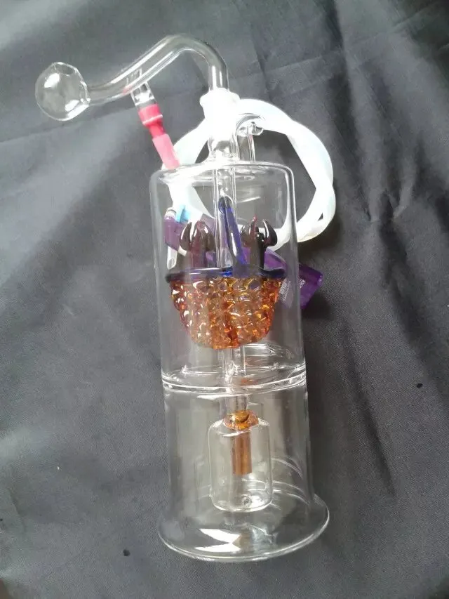 Accessori per bong in vetro narghilè con cesto di fiori, Pipa colorata Tubi in vetro curvo per fumatori Tubi per bruciatori a nafta Tubi per l'acqua Dab Rig Bong in vetro P