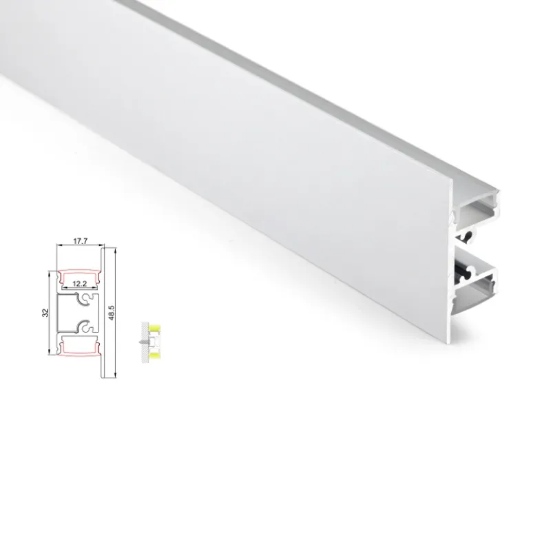 10 X 1M sets/lot Wall washer led aluminium profile and T type anodized silver alu channel led for wall lamps decoration