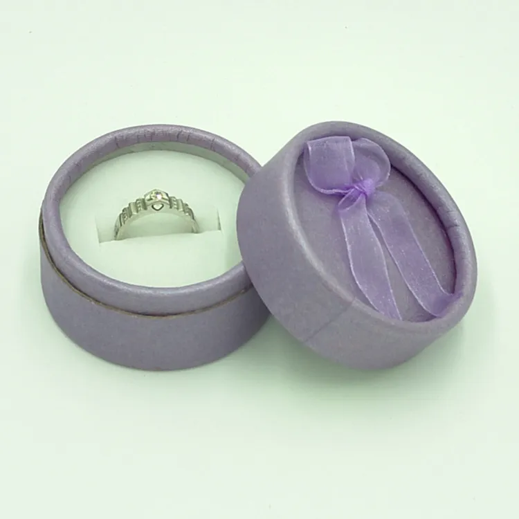 5.5 * 5.5 * 3.5CM multi-color bow small round ring box earrings box gift gift box