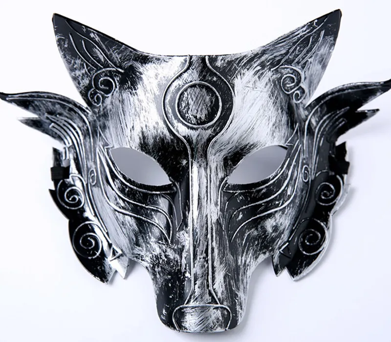 Skrämmande varghuvudmaskar Masquerade kostym Halloween Party Masker Skrämmande djurmask för Vuxen Cosplay Prop