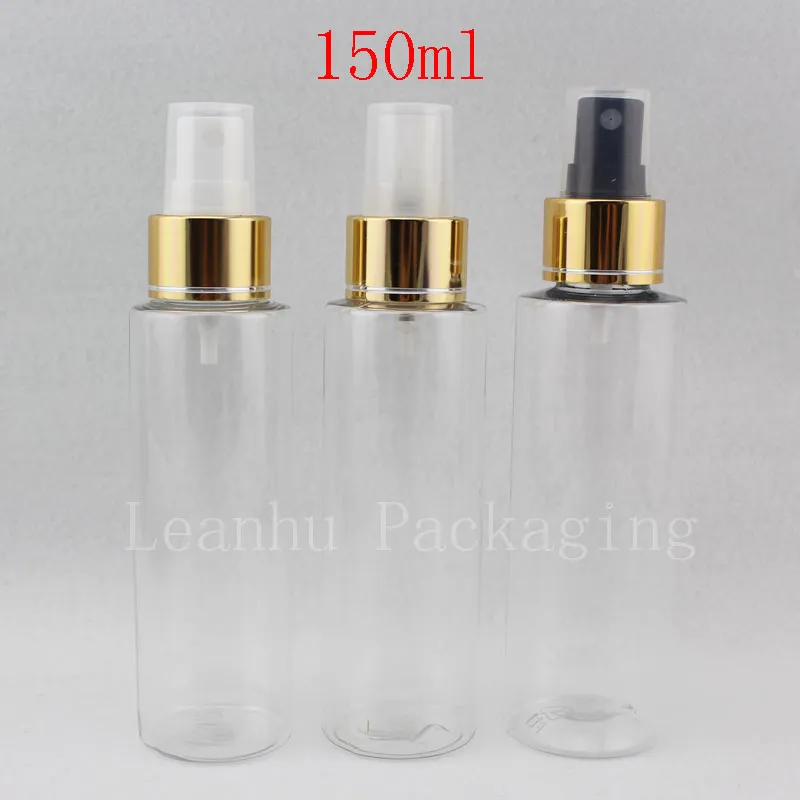 150 ml x 50 hoge kwaliteit lege spuitpomp plastic transparante huisdierenflessen voor cosmetisch pakket, fles voor parfum toilet water