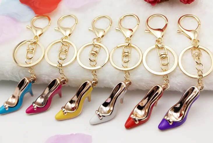 High heels key chain High-heeled shoes handbags accessories car key ring chain pendant Multicolor high heel key ring Holiday gift keychain