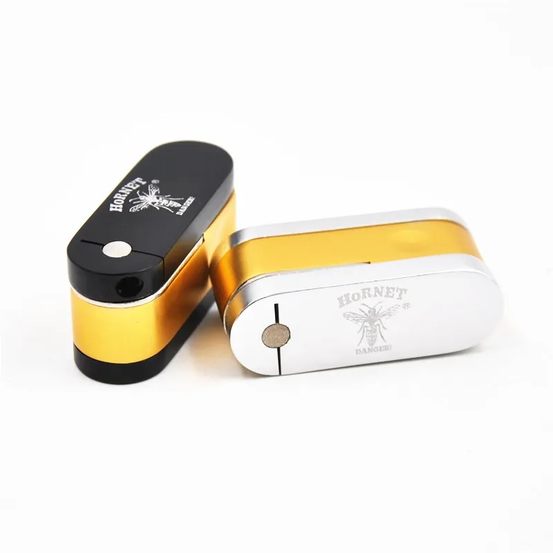 "HORNET" 디자인 금속 트위스터 황동 및 크롬 포켓 핸드 파이프 담배 접이식 원숭이 파이프 MiniCheap 흡연 액세서리