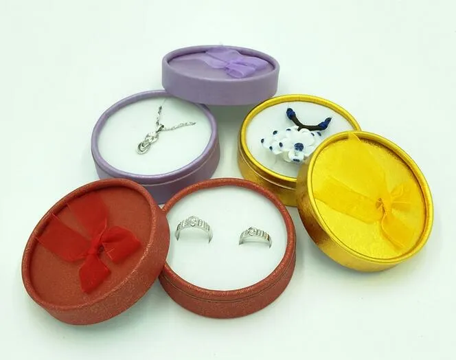 Fashion Jewelry Box 8.3m * 3.5cm Round Circle Jewelry Rings Gift Boxes Earring Display Case G383