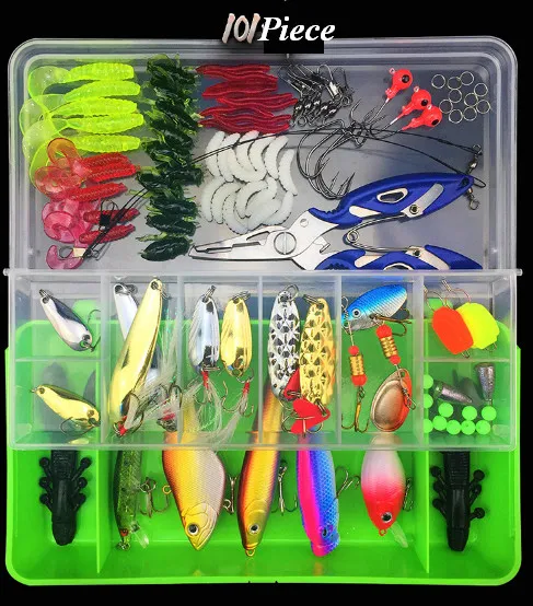 Fishing Lure Box Set Including Plastic Soft Frog Spoon Hard Lures