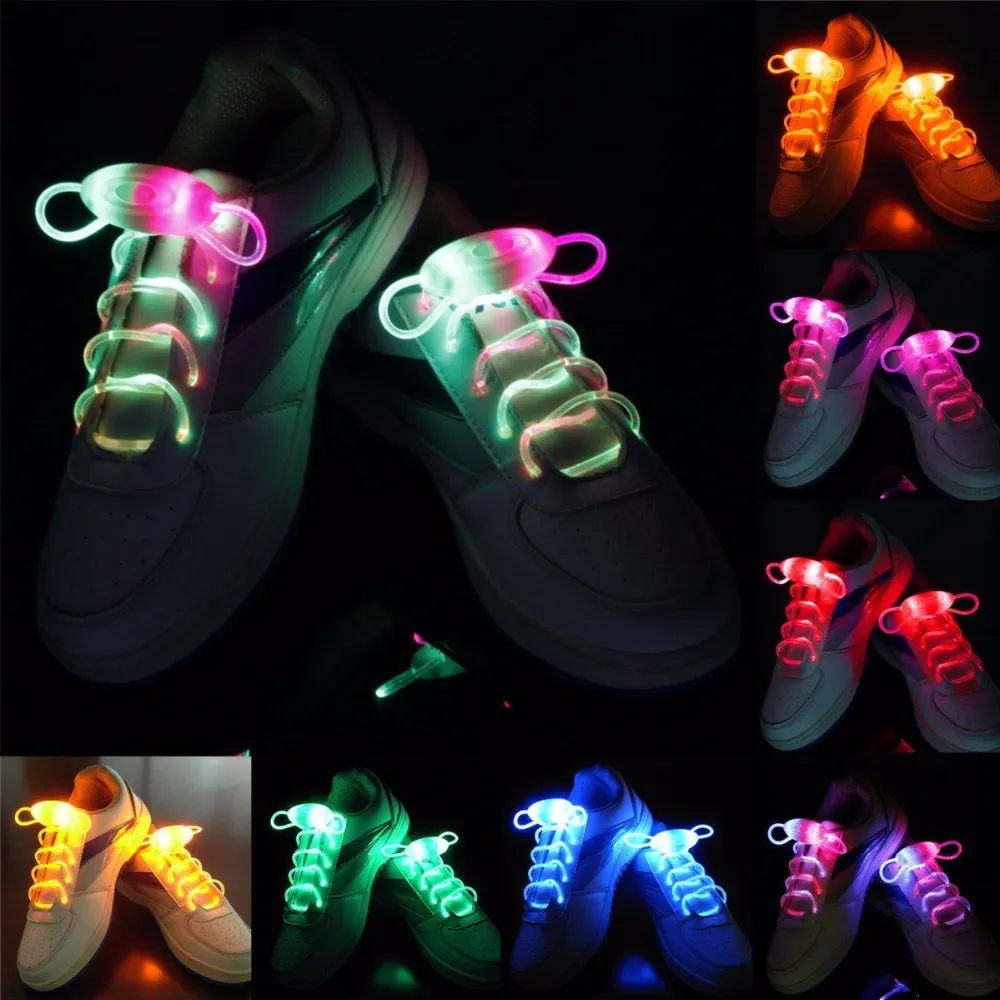30 Uds 15 pares cordones de zapatos LED parpadeantes cordones de fibra óptica cordones luminosos zapatos de encaje iluminados