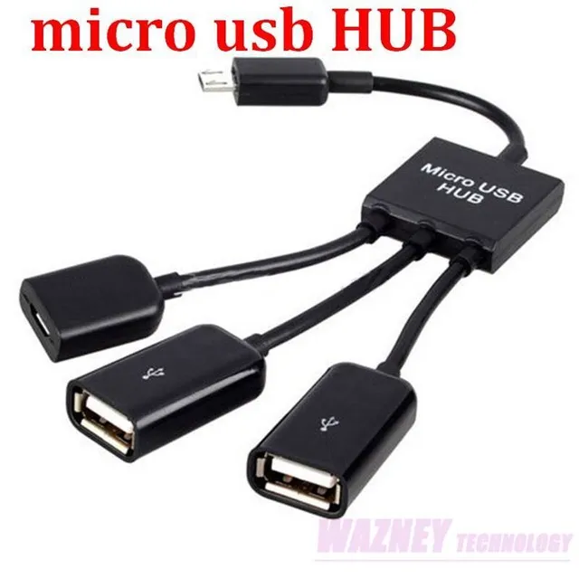 Adaptateur de câble Hub OTG hôte micro USB 3 en 1, 500 piècesdouble Micro USB, pour Samsung Galaxy S7 S6 S3 S4 Google Nexus