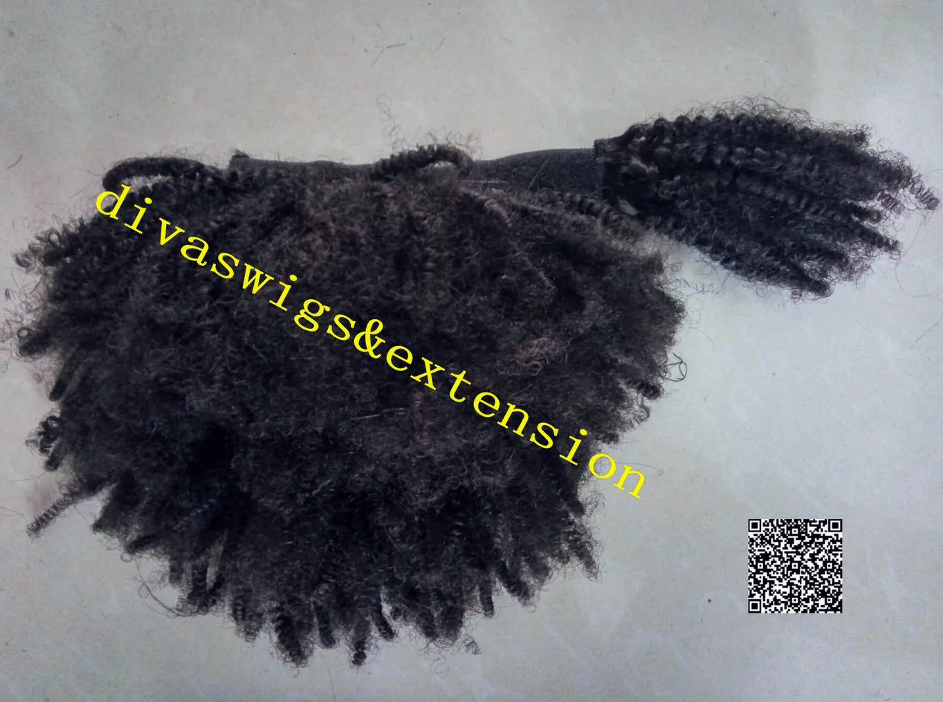 Kinky Curly clipe de cabelo real mongol rabo de cavalo mongol Kinky Curly # 1 Wrap Around rabo de cavalo peruca de cabelo humano para as mulheres negras