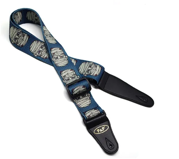 Ceinture en Polyester réglable et confortable de 150cm, extrémités en cuir PU, sangles de guitare pour guitare électrique Folk acoustique Bas5884786