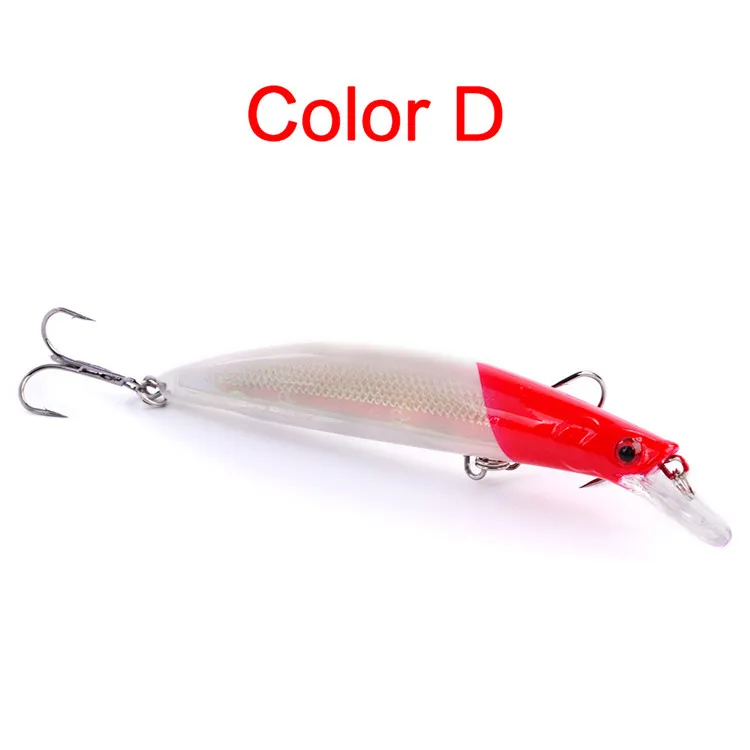 New Plastic Minnow Laser Bait Bait 11.5cm 14G 4 # Ganci 3D Eyes Occhi Attaccatura artificiale Attrezzatura da pesca