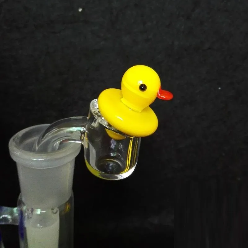 Duck UFO Carb Cap Solid Färgad Glas Gul Duck Dome 24mm För 4mm Termisk P Kvarts Banger Nails Vattenrör Bongs I lager