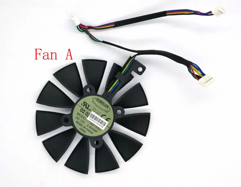 Novo Original Everflow 88MM T129215SU PLD09210S12HH Substituição Para ASUS Strix Raptor GTX980Ti R9 390X R9 390 RX 480 Placa de Vídeo Gráfica Fan