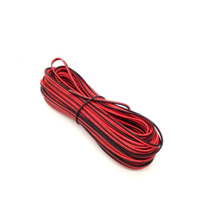 2Pin czerwony czarny kabel PVC izolowany kabel przewodowy dla pojedynczego koloru 5050 3528 5630 3014 2835 Pasek LED 600ML Red and Black Wire1837320