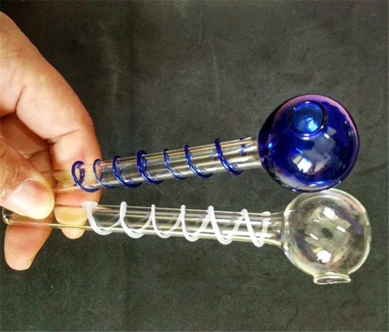 Pyrex spiral olja brännare rör mini glas handrör färgrik rökning tobako bubbler rör för dab rig bong
