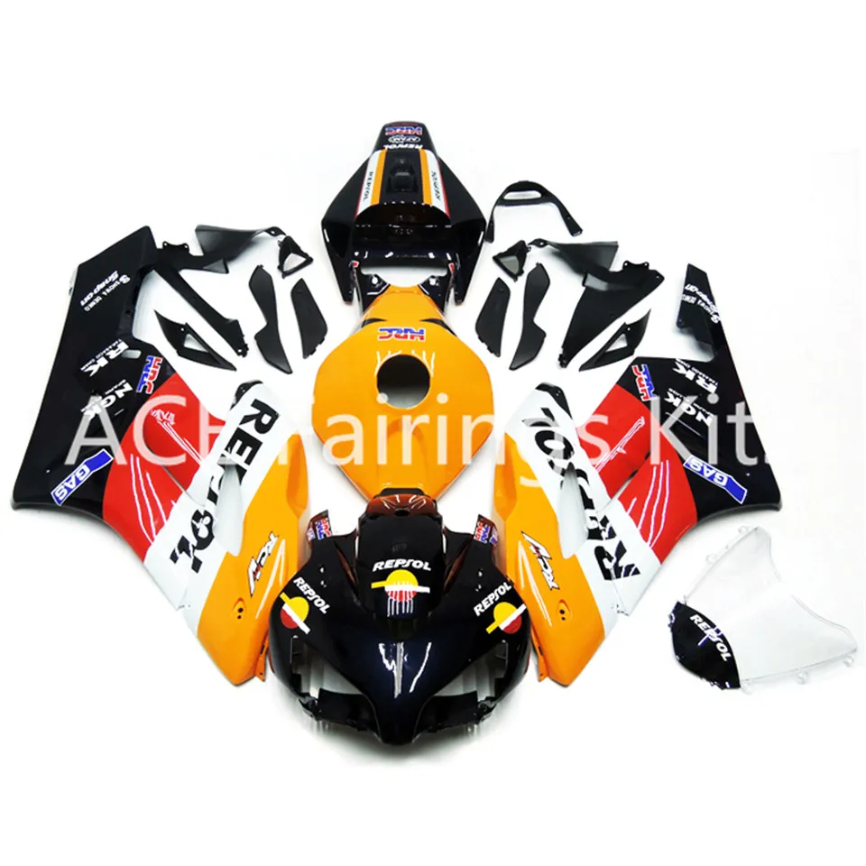 ホンダCBR1000RR 2004 2005 04 05 ABSオートバイフェアリングキットボディワークイエローブラッククラシックビューティーV52