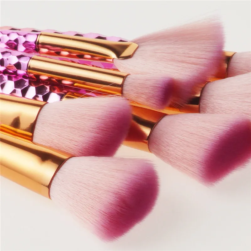 beehive rainbow pincéis de maquiagem conjunto com cabelo macio rosa compo o jogo de escova oblíqua Flat Chama Cabeça Sombra Escova Pinceis Tool Kit