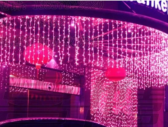 Sfondo di nozze di decorazione della finestra impermeabile LED a LED Twinkle Light LED luci luci a luci vacanze Stringa di 9m * 1m 450 LED per tende luci