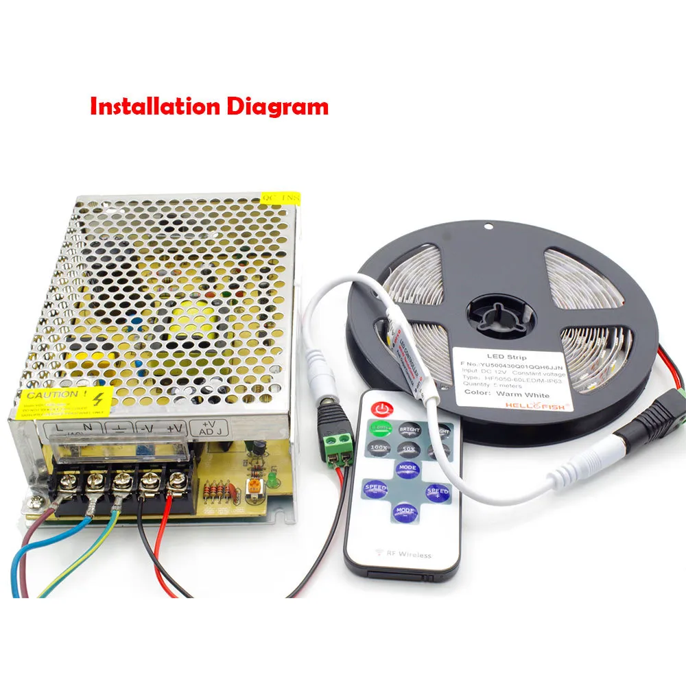 DC 5-24V Mini 11Key RF Wireless LED Controller Remote Control For 5050 5630 2835 3014 Single Color LED Strip Dimming