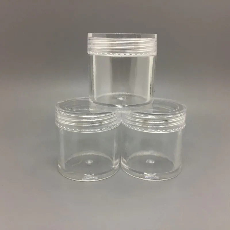 10 ML G Durchsichtiges Kunststofftopfglas Nachfüllbarer Kosmetikbehälter für Lidschatten-Make-up-Nagelpulverprobe